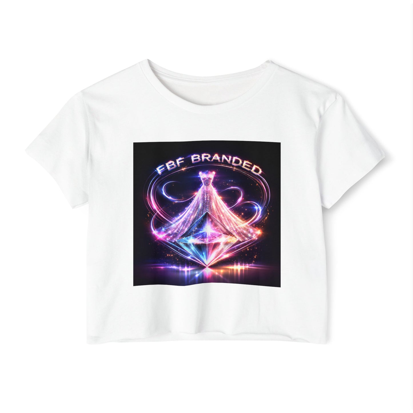 Festival Glow Crop Top — Neon 'FBF Branded' Rave Graphic