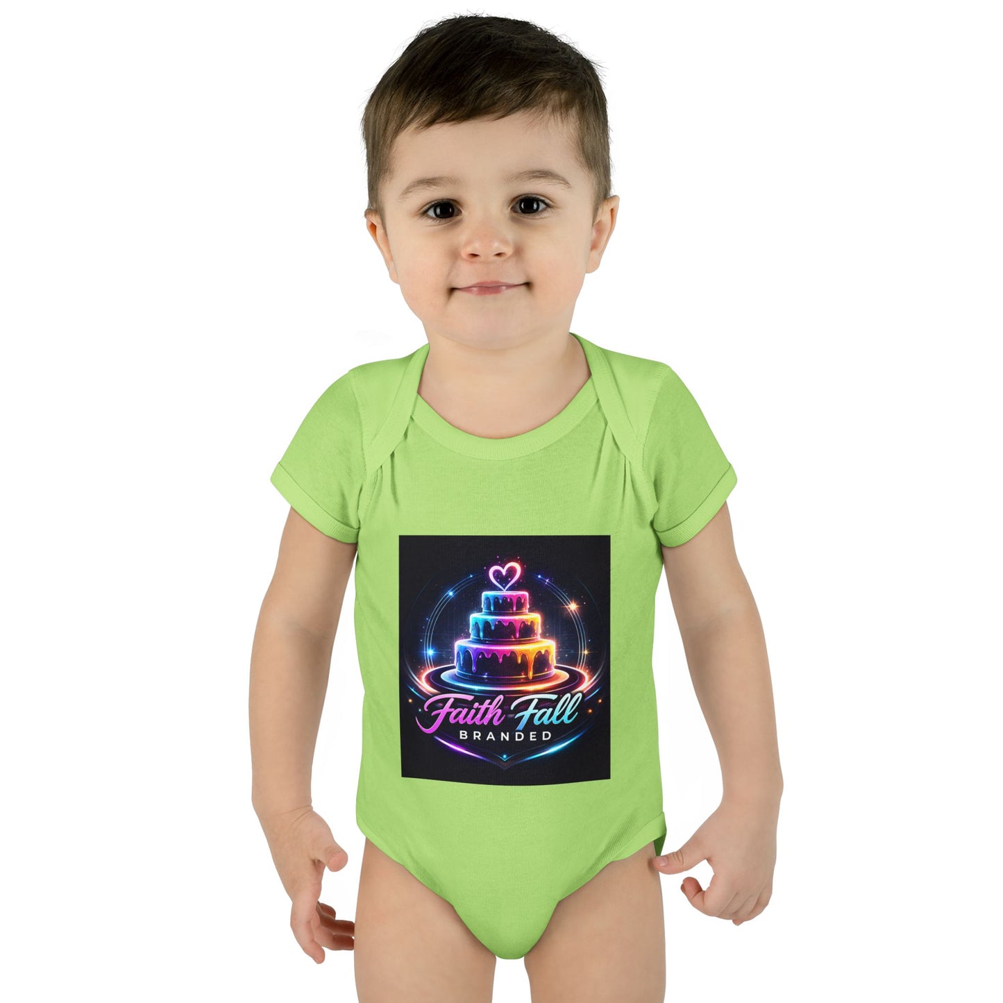 Infant Bodysuit — Neon Cake 'Faith, Fall, Brander' Baby Onesie
