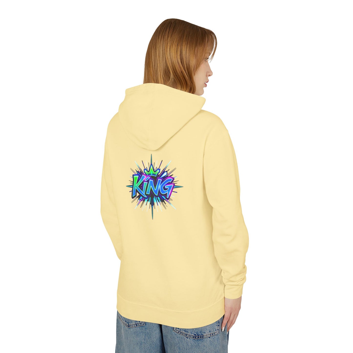 Colorful King Hoodie for Trendy Casual Wear, Unisex Lightweight Sweatshirt for Men & Women, Perfect Gift for Birthdays, Hip Hop Vibes, [...]