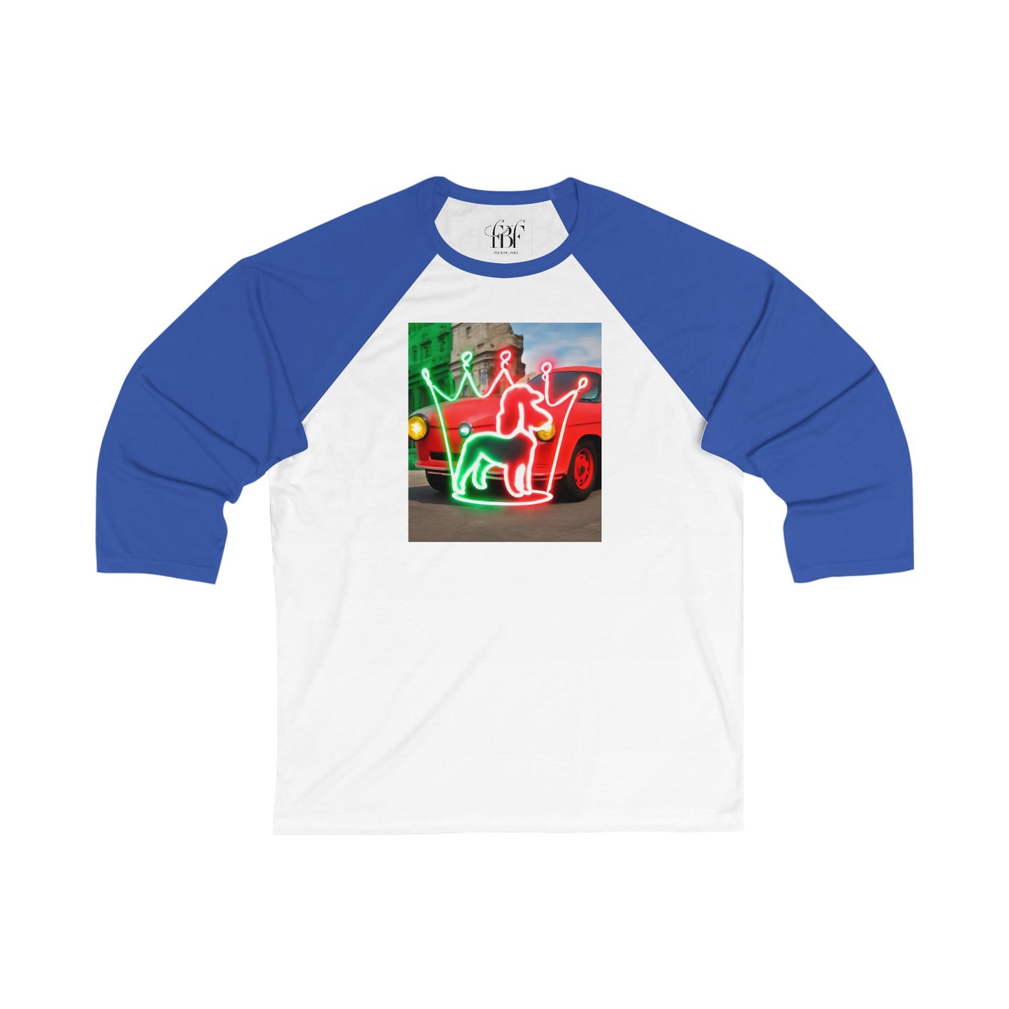 Festive Unisex Baseball Tee with Neon Holiday Design, Casual Tee, Holiday Apparel, Gift Idea, Christmas Shirt, Unisex Fashion