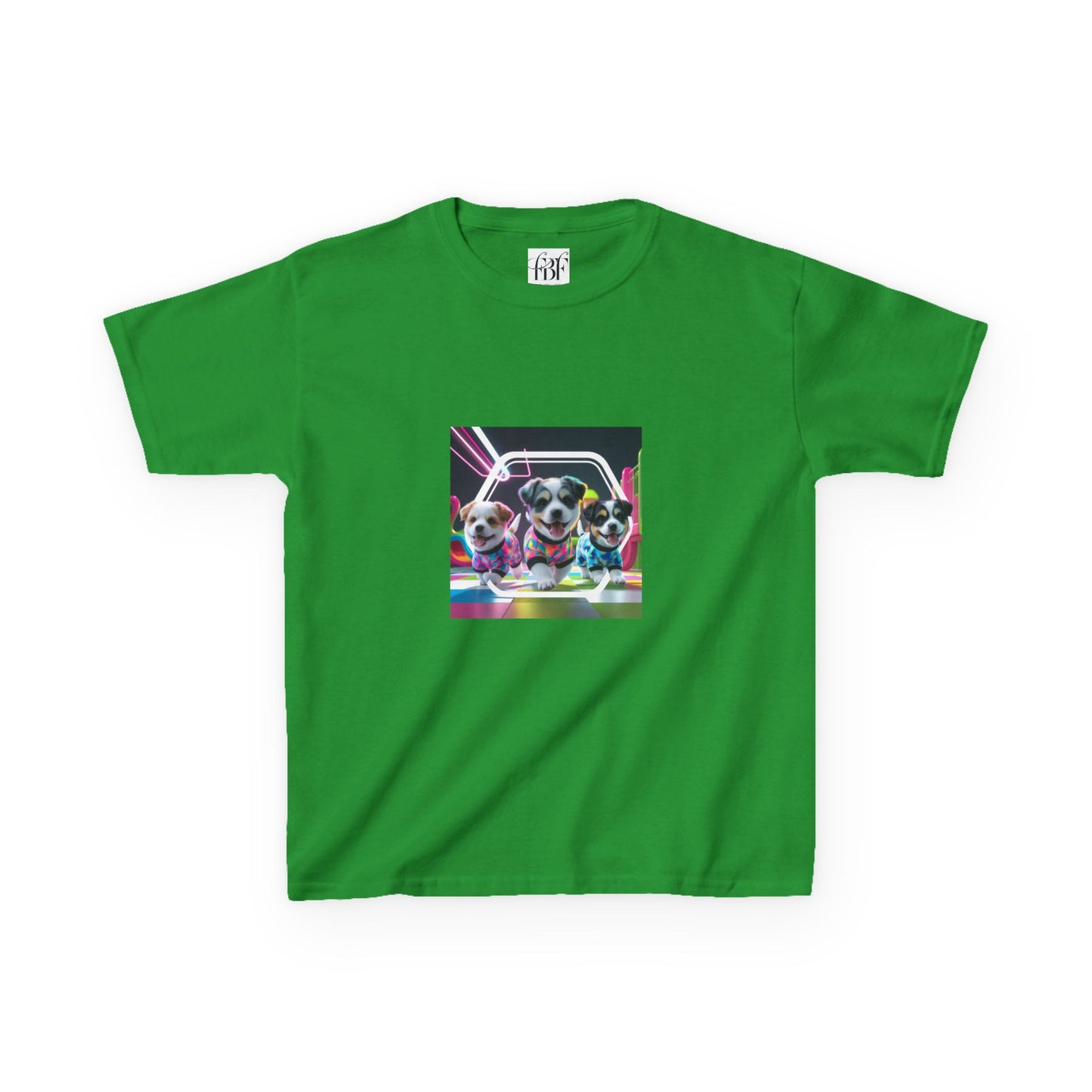 Colorful Dog-Themed Kids Tee - 'Unity Fun' Design