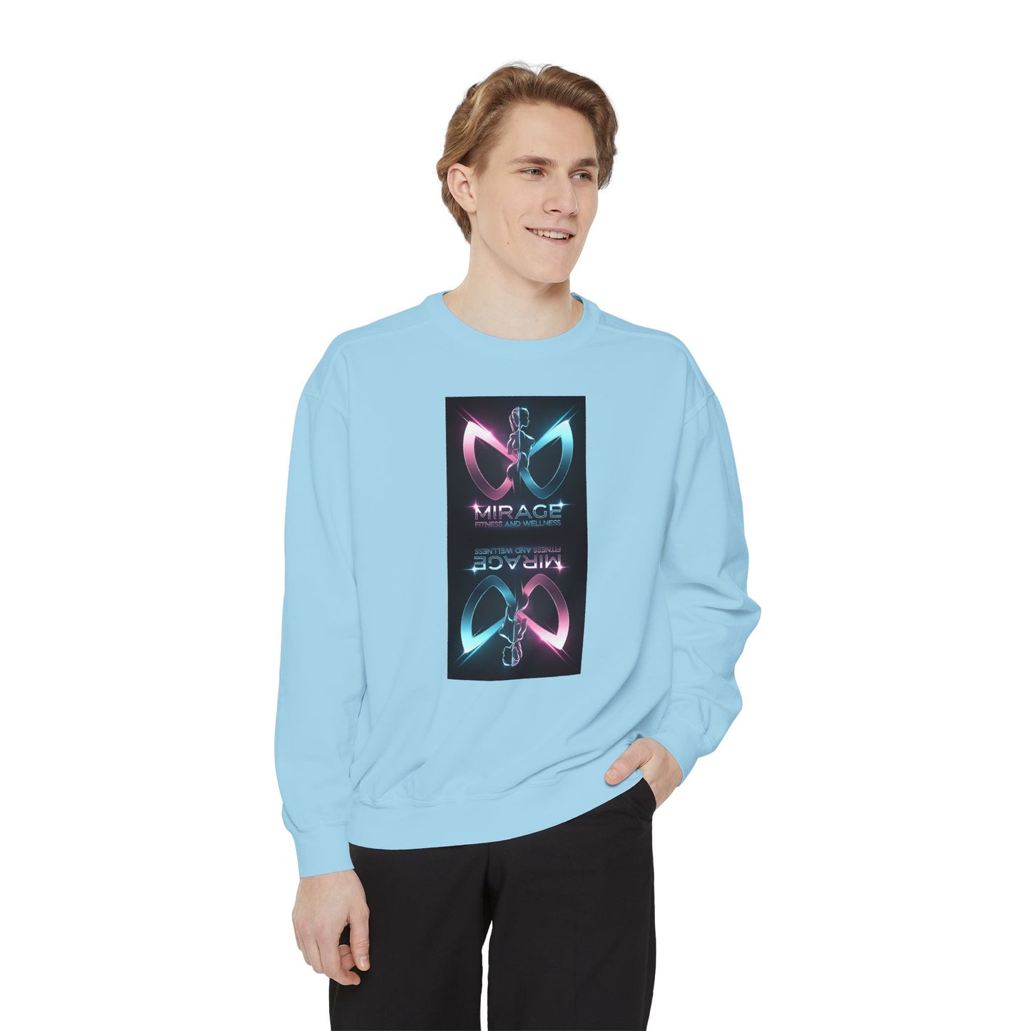 Retro Neon Mirage Sweatshirt — 'Mirage' Vaporwave Graphic Crewneck