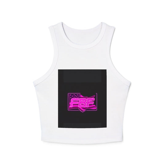 Patriotic Women's Micro Rib Racer Tank Top - Bold Graphic Tee, Summer Wear, 4th of July, Pride, Casual Outfit