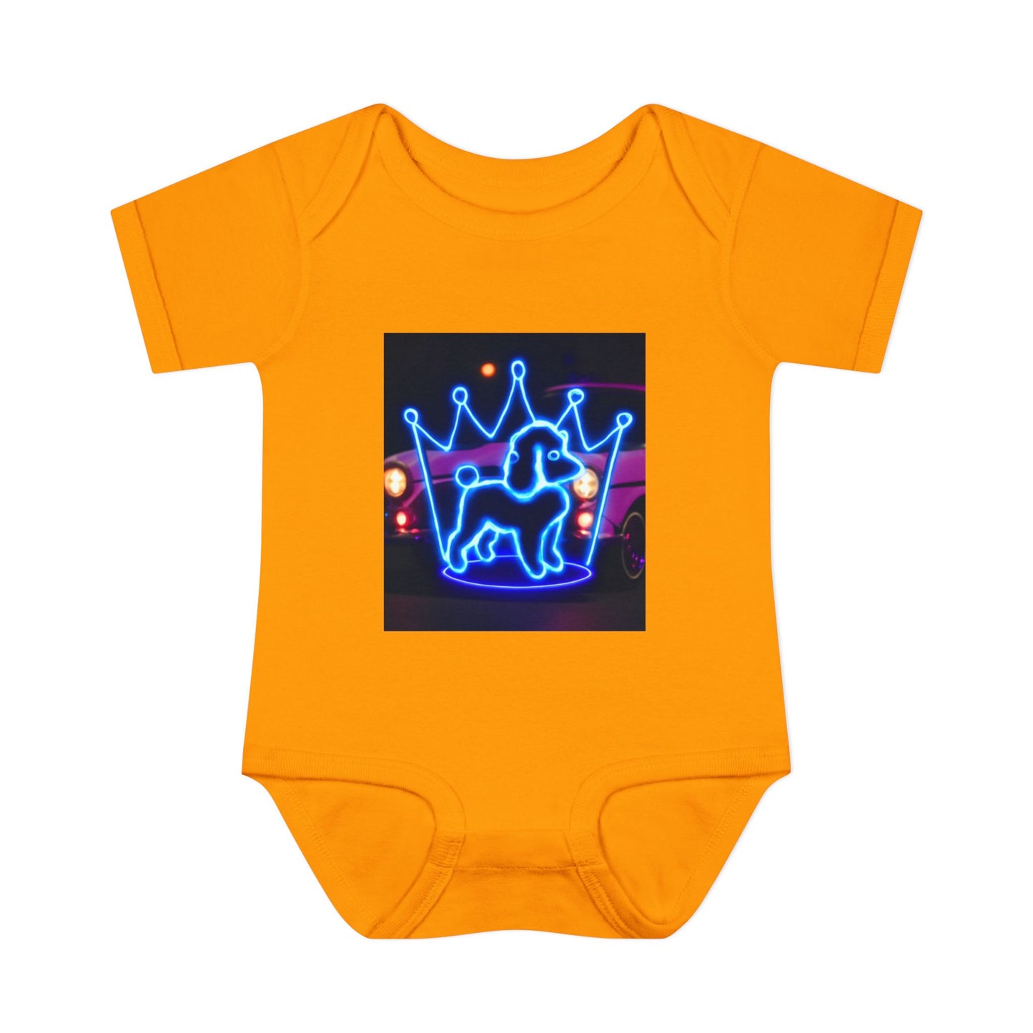 Neon Dog Crown Baby Bodysuit, Cute Infant Outfit, Baby Shower Gift, Newborn Clothes, Pet Lover Apparel, Birthday Gift for Baby