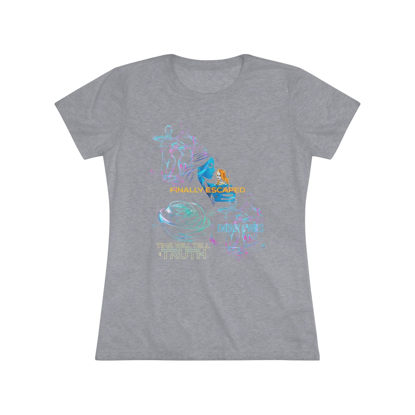 “No Breadcrumbs Unless on a Cutlet” Womens Tee — Funny Neon Cat & Rooster Graphic T-Shirt