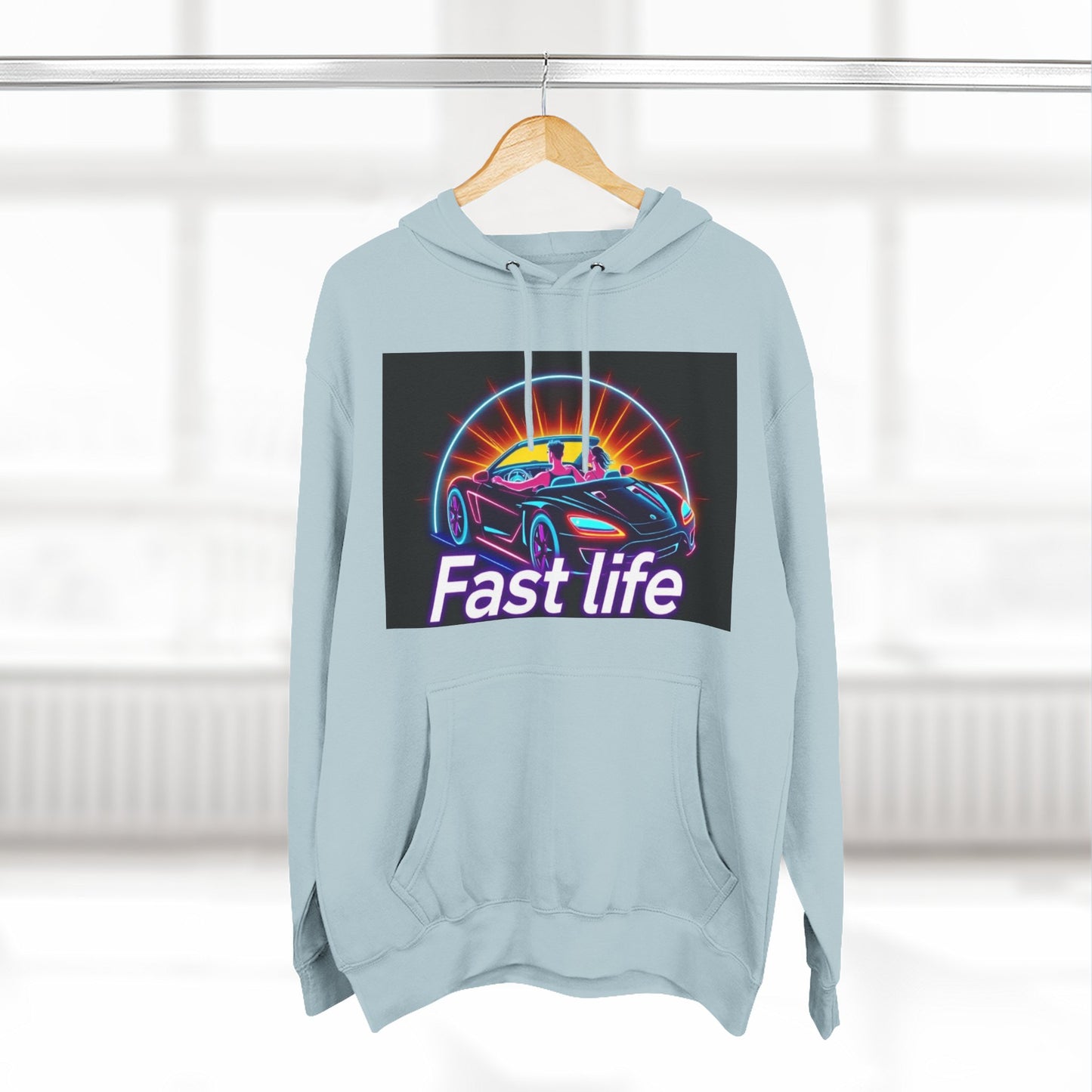 Fast Life Fleece Hoodie for Car Enthusiasts