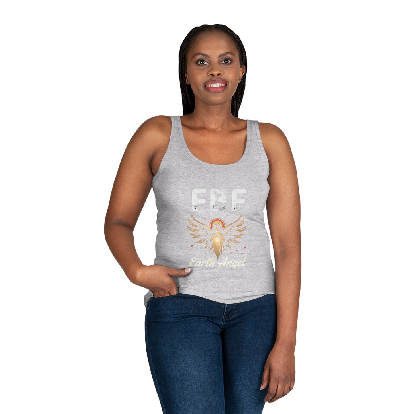 Women's Inspirational Tank Top - Angel Design, Casual Summer Wear, Motivational Gift, Birthday Gift, Spiritual Apparel