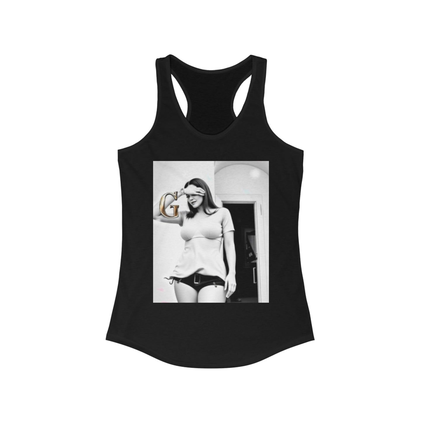 Racerback Tank, Last Black and White Design, Women's Workout Top, Gym Tank, Yoga Shirt, Monochrome Tank Top