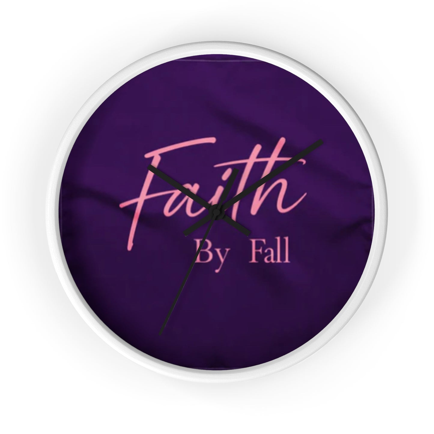 Inspirational Wall Clock - 'Faith By Fall' Purple Decor