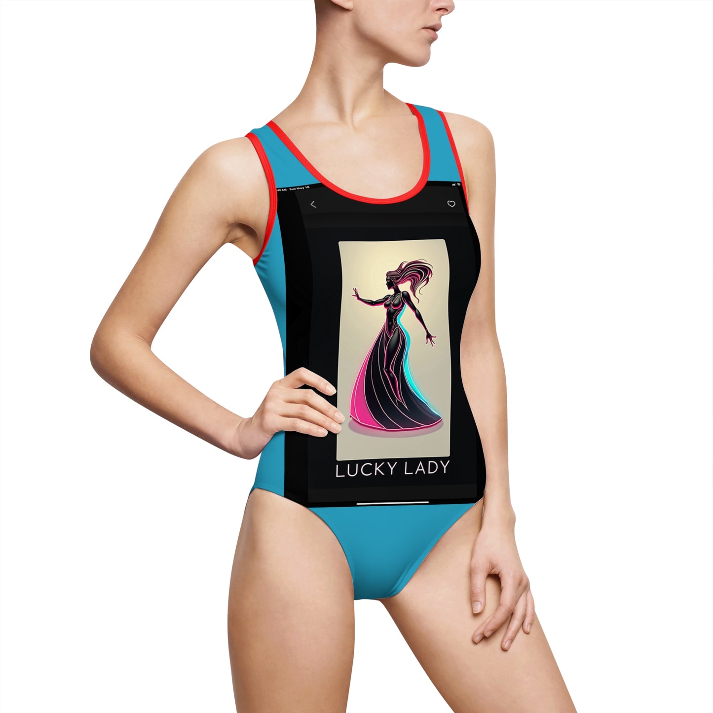 Lucky Lady Women's Classic One-Piece Swimsuit | Trendy Beachwear for Fashionistas