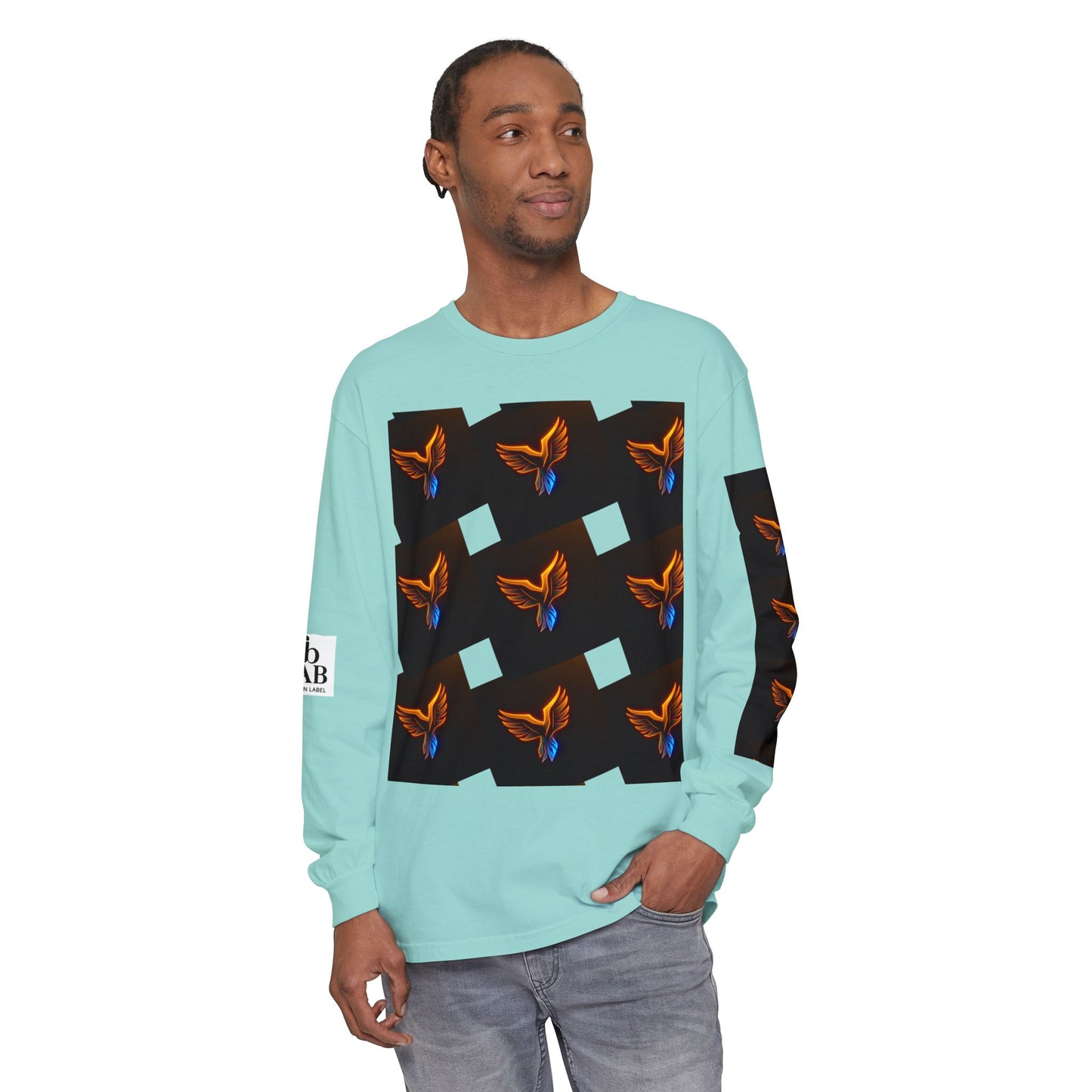 Vibrant Long Sleeve T-Shirt with Phoenix Design - Casual Wear for Bird Lovers, Gifts, Unique Fashion, Everyday Style, Unisex Apparel