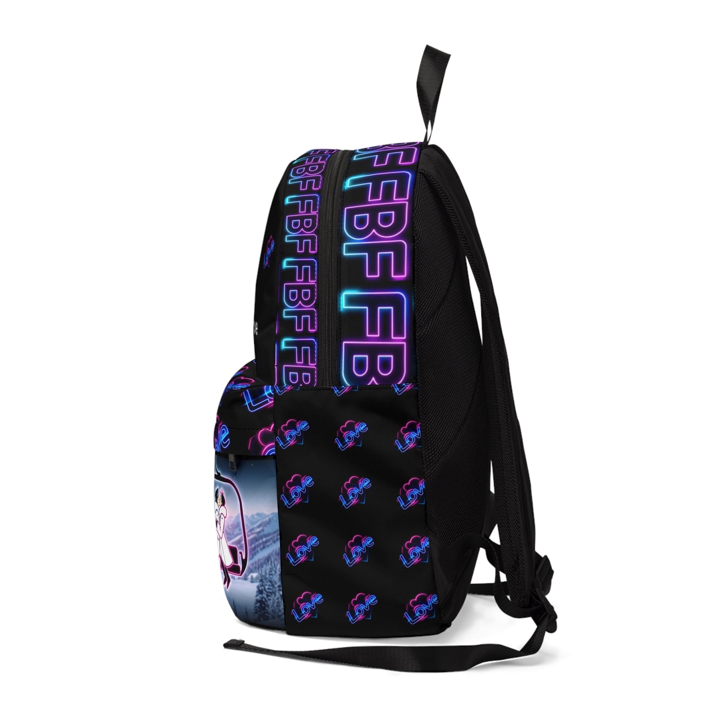 Neon Retro Love Backpack – "Past Life Love" Graphic Bag