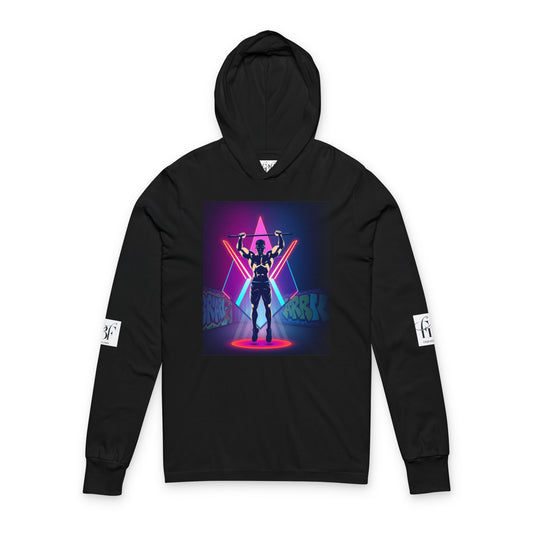 Vibrant Graphic Unisex Hooded Long Sleeve Tee - Fitness and Style Fusion