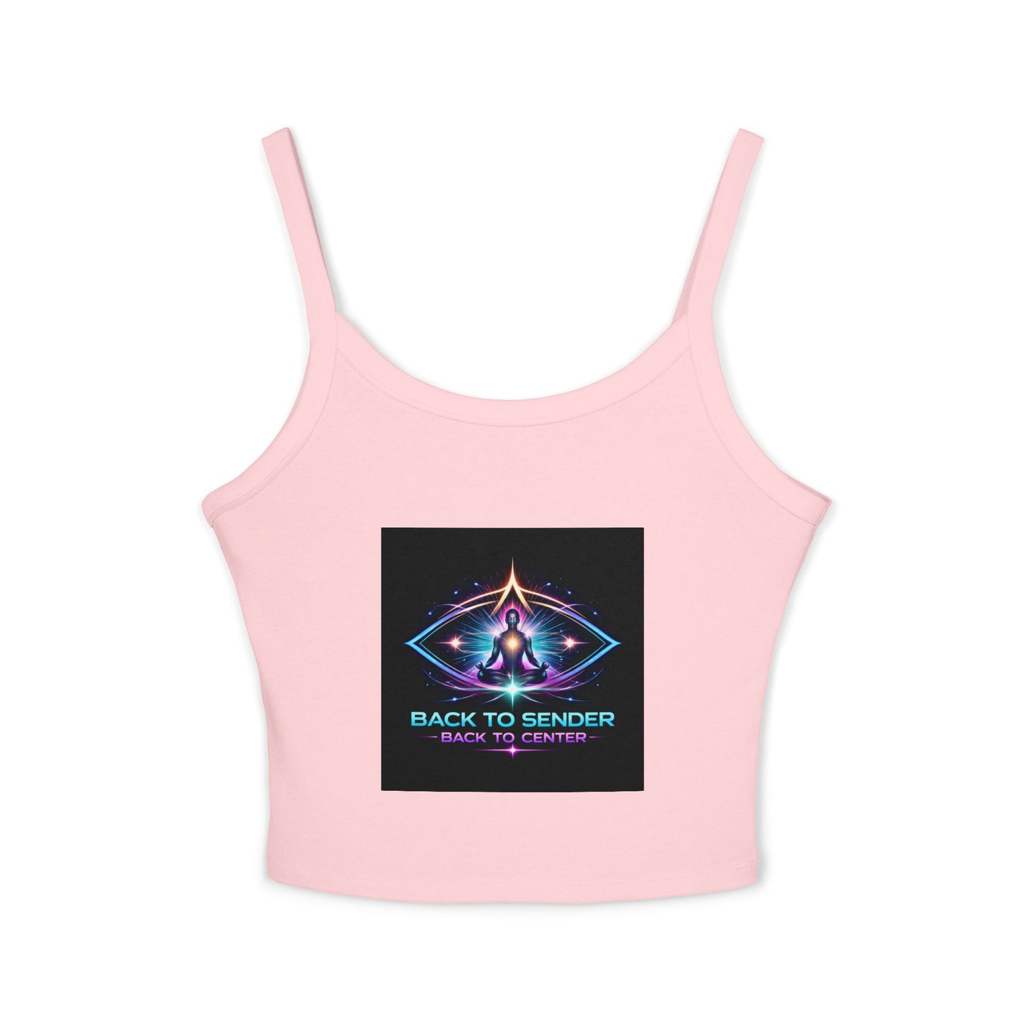 Spaghetti Tank - "Back to Sender, Back to Center" Mystic Chakra Design