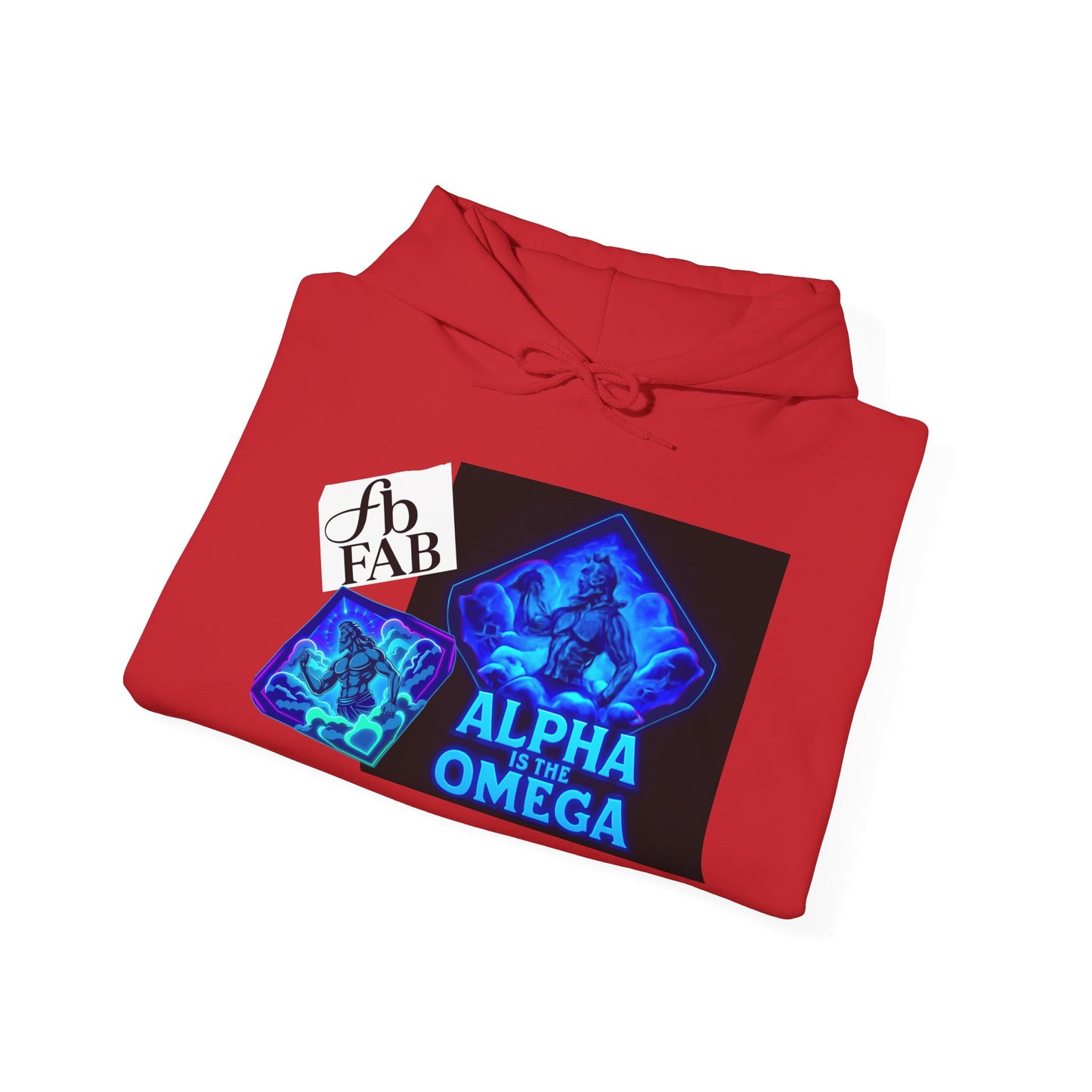 Alpha is the Omega Graphic Hoodie — Blue Retro Logo Pullover