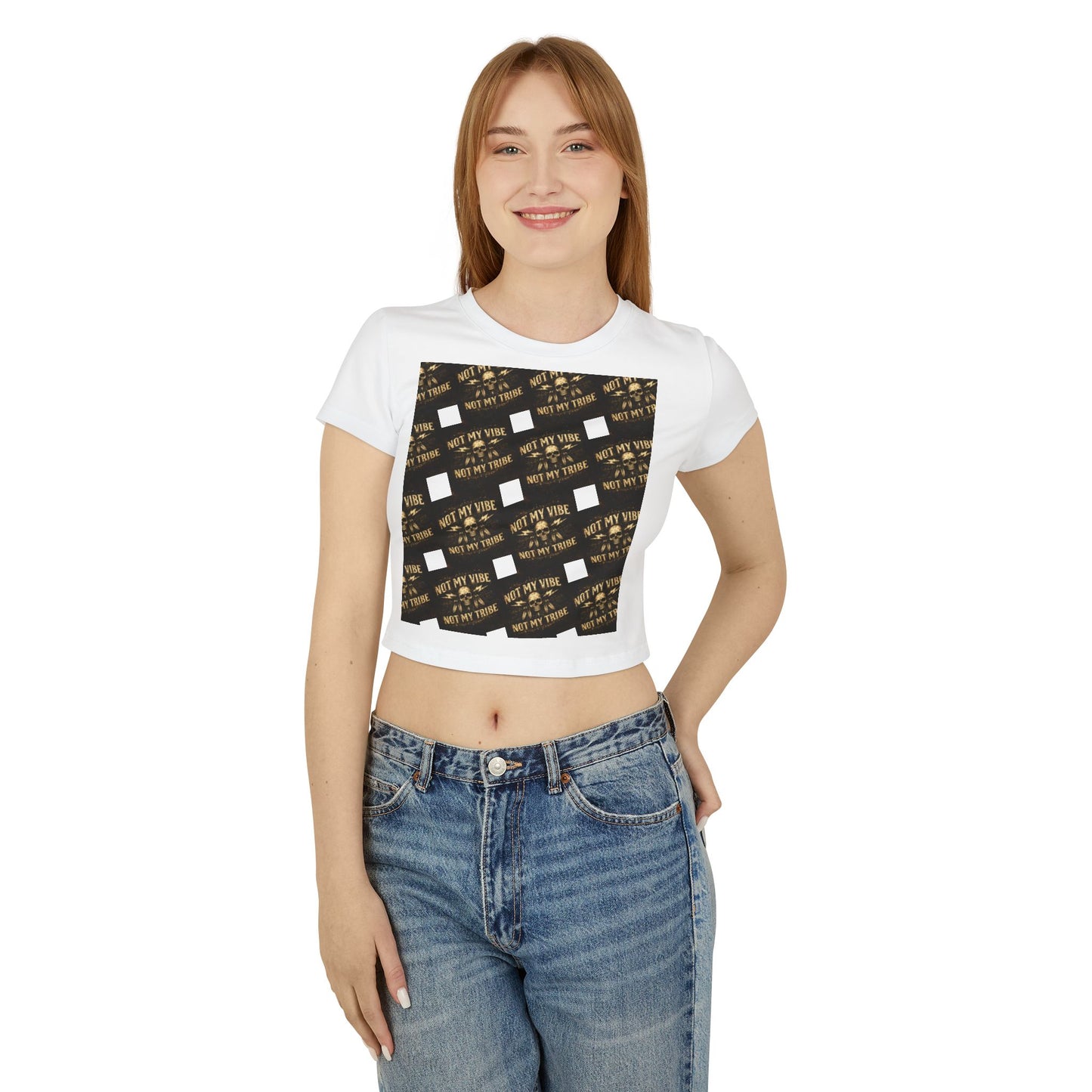 Not My Vibe Cropped Baby Tee — Funny Sarcastic Graphic Top for Women