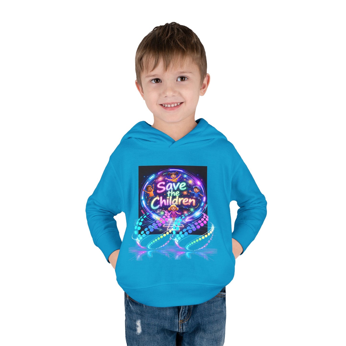 Save the Children Toddler Hoodie — Colorful Neon FBF Charity Pullover