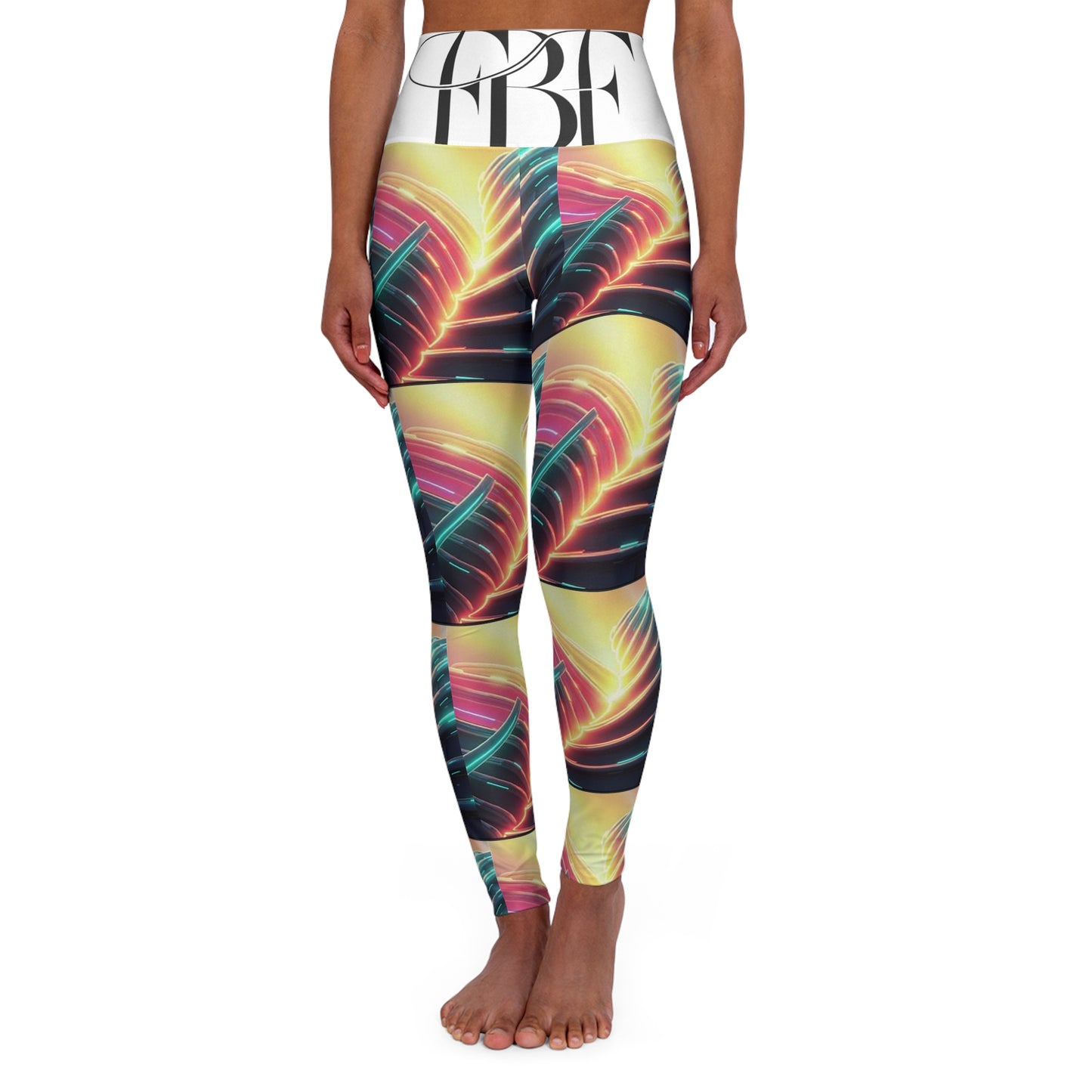 High Waisted Yoga Leggings with Vibrant Leaf Print, Trendy Activewear, Fitness Apparel, Yoga Pants, Gym Leggings, Gifting for Her