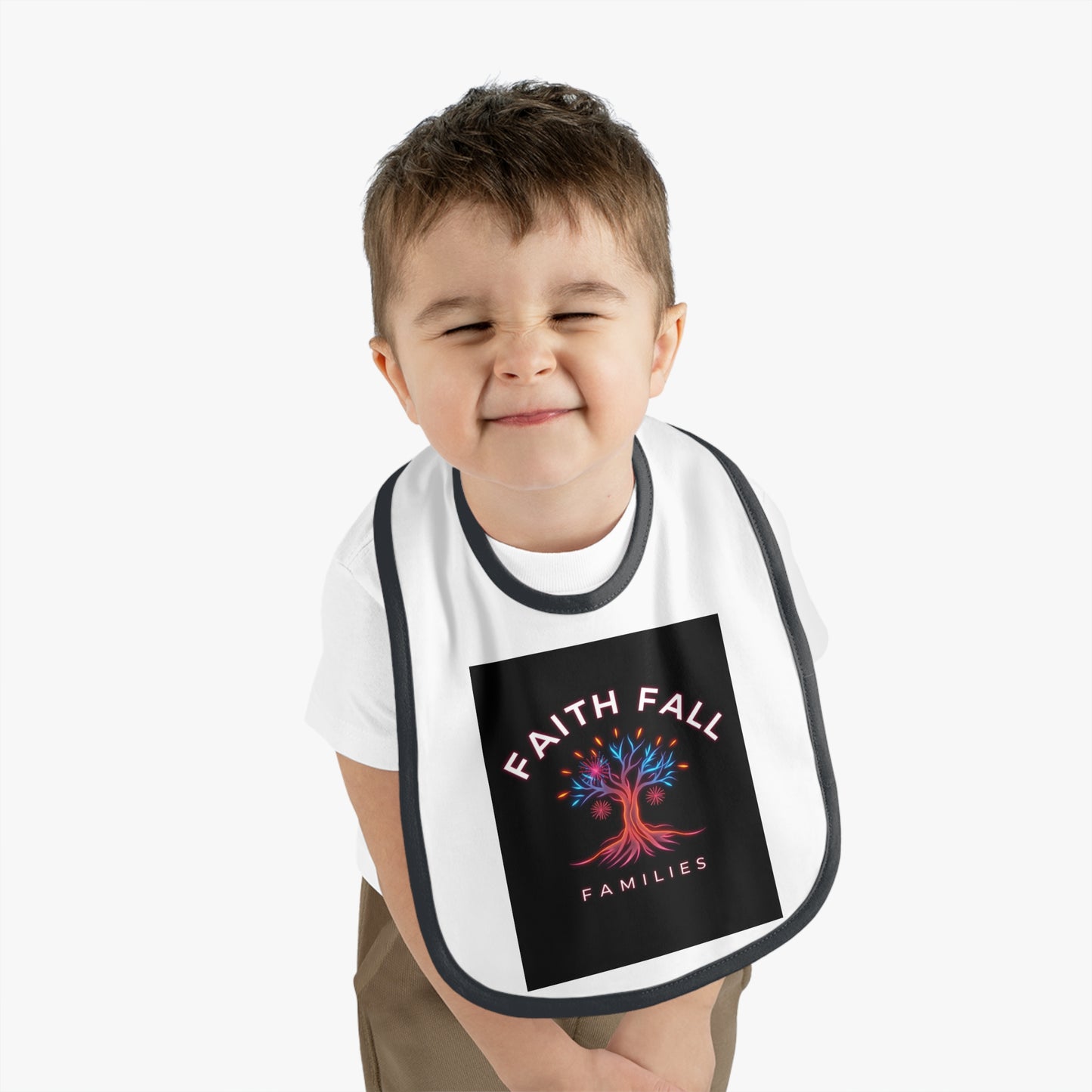 Baby Bib with Faith Fall Tree Design, Cute Baby Feeding Bib, Family Gift, Toddler Fashion, Fall Baby Shower Gift, Nursery Decor
