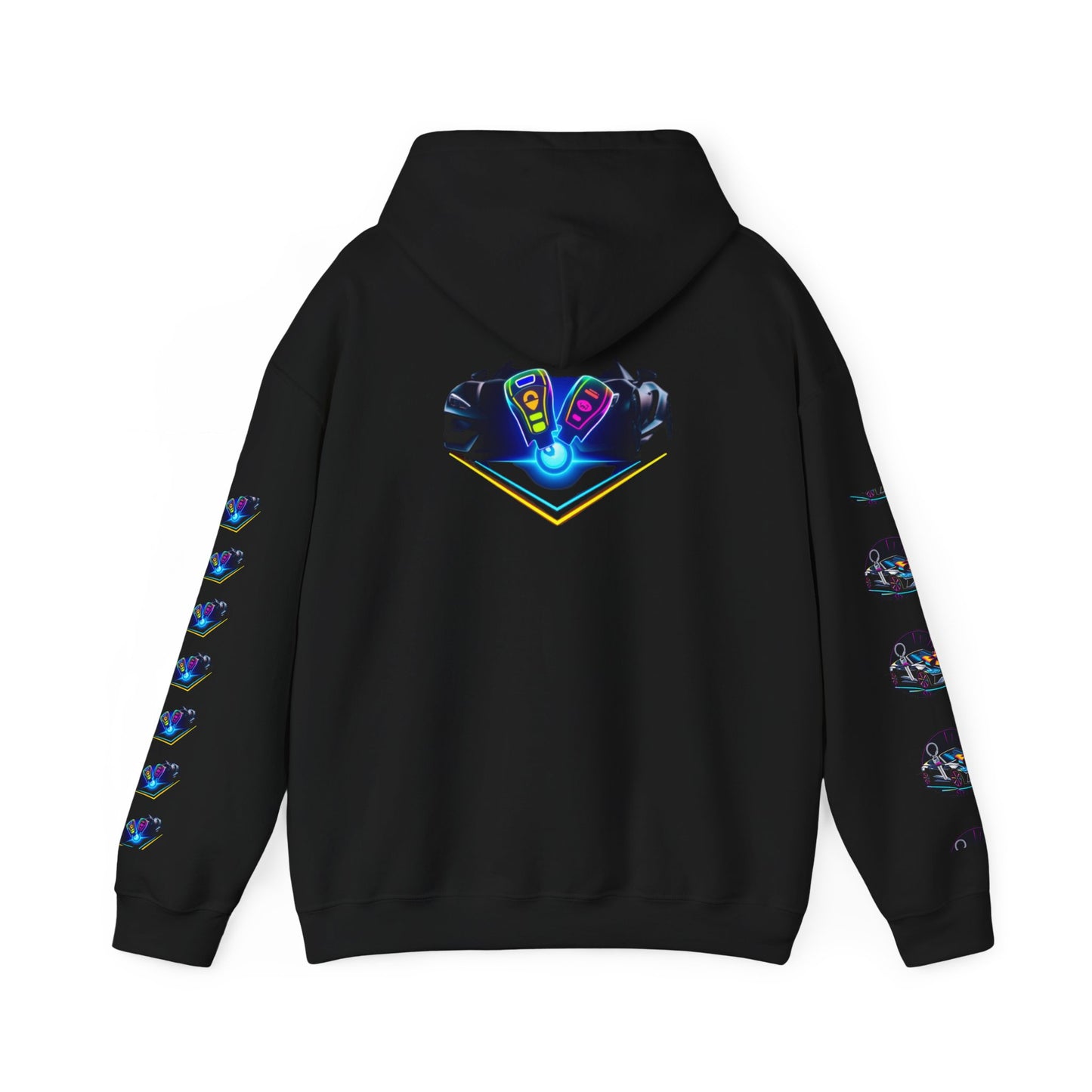 Stylish Unisex Heavy Blend™ Hoodie with Neon Design - Perfect for Winter Fashion & Casual Outings