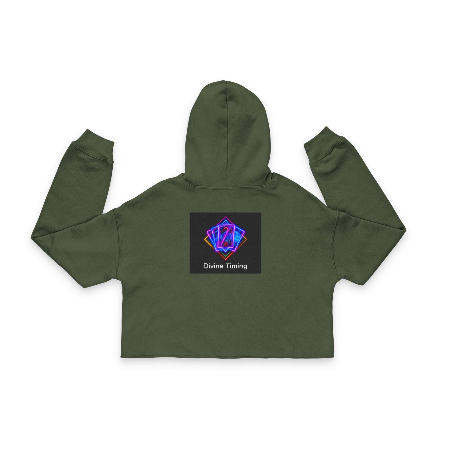Divine Timing Women's Cropped Hoodie | Spiritual Gift, Trendy Activewear, Cozy Layer, Meditation Apparel, New Age Style