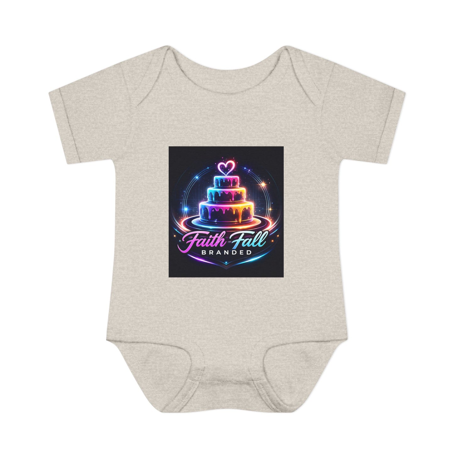 Infant Bodysuit — Neon Cake 'Faith, Fall, Brander' Baby Onesie
