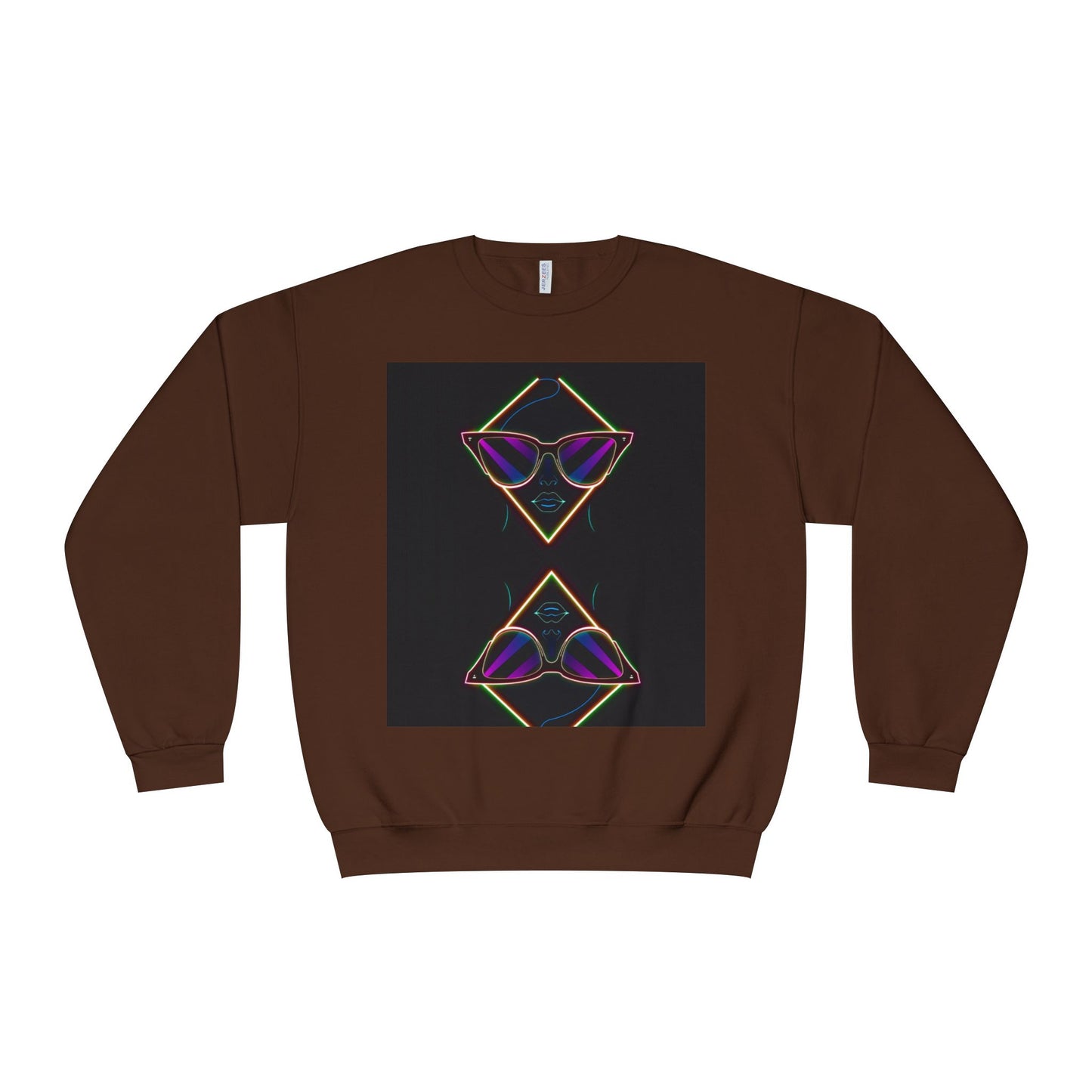 Retro Vibes Crewneck Sweatshirt with Sunglasses Design