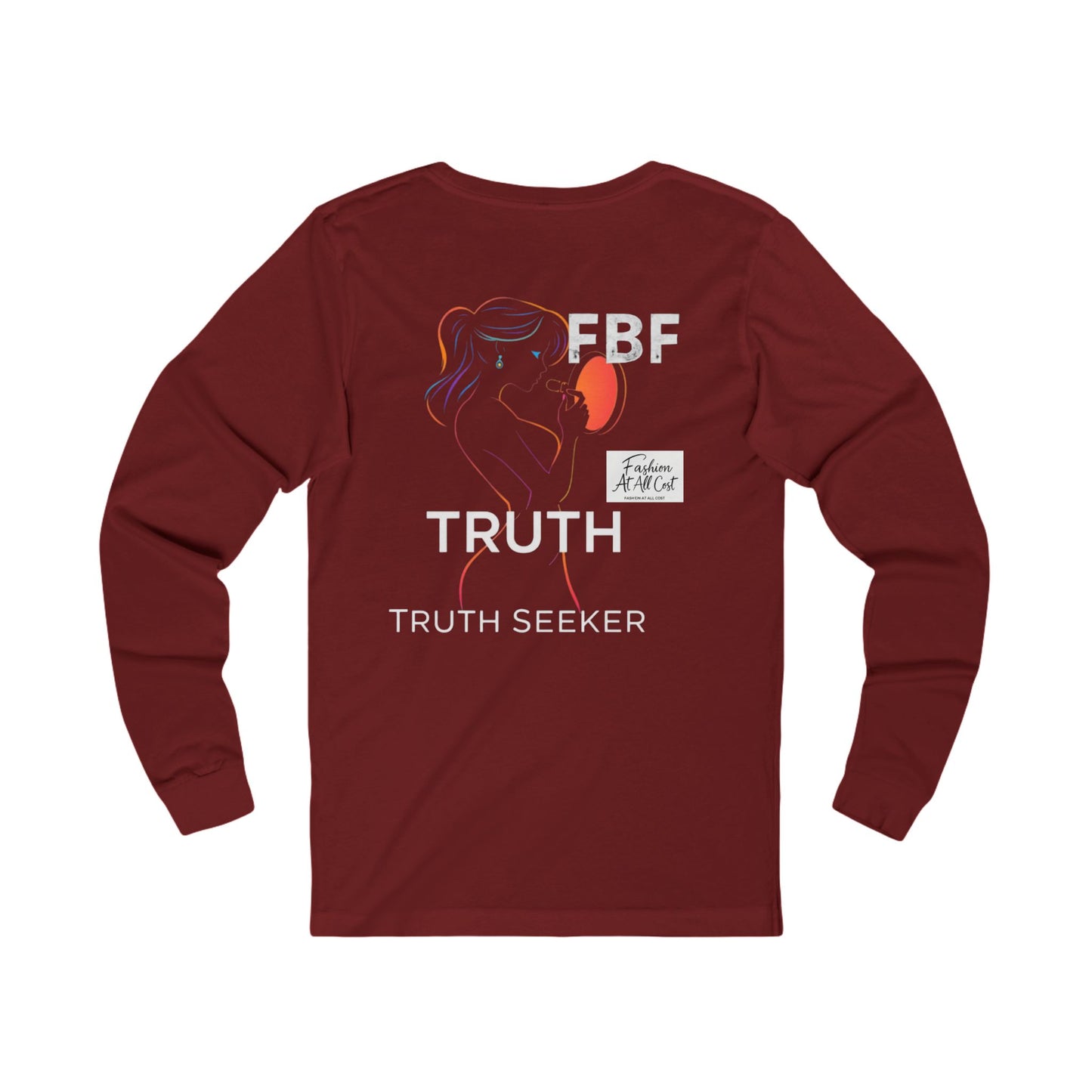 Neon Truth Long Sleeve Tee — Artistic Line-Drawn Figure Shirt