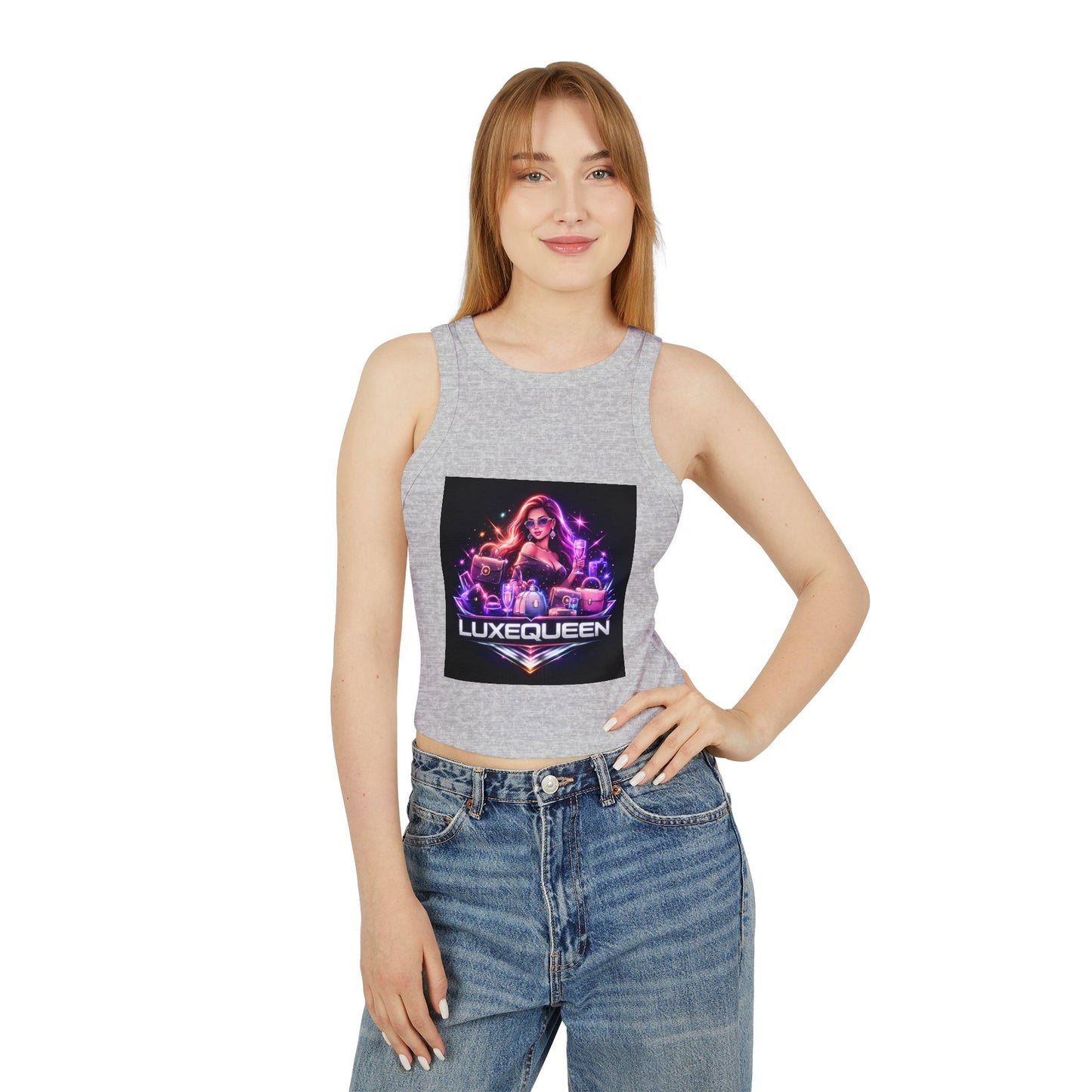 Women's Racer Tank — LuxeQueen "Spoiled Girl" Neon Graphic