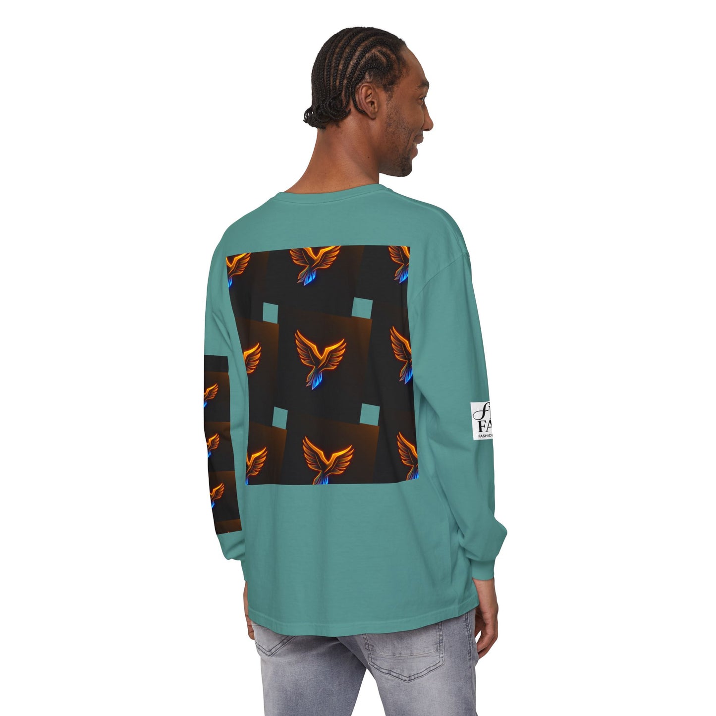 Vibrant Long Sleeve T-Shirt with Phoenix Design - Casual Wear for Bird Lovers, Gifts, Unique Fashion, Everyday Style, Unisex Apparel