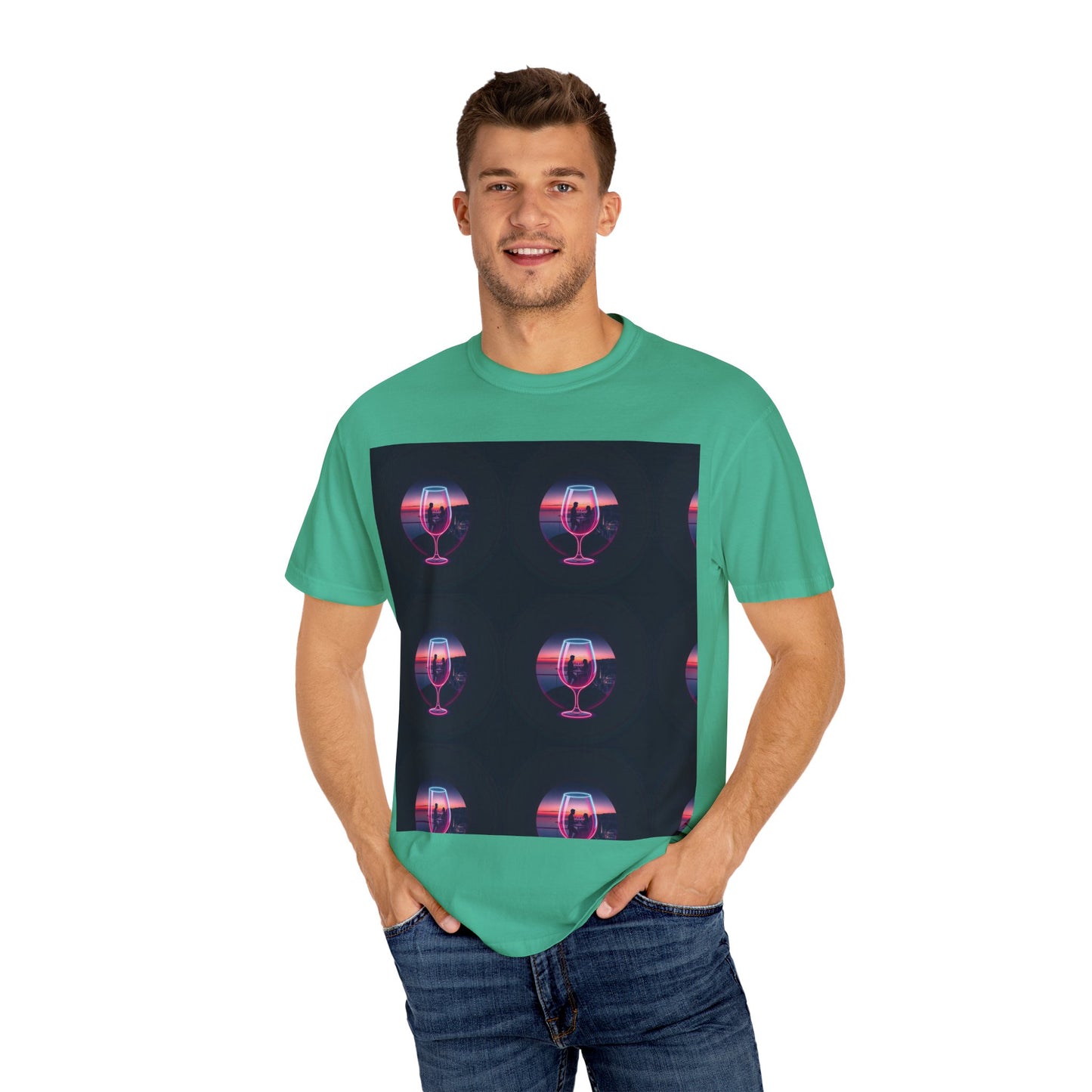 Retro Sunset Glasses T-Shirt, Unisex Garment-Dyed Tee for Casual Wear, Vintage Aesthetic Shirt, Gift for Friends, Summer Vibes Tee, [...]