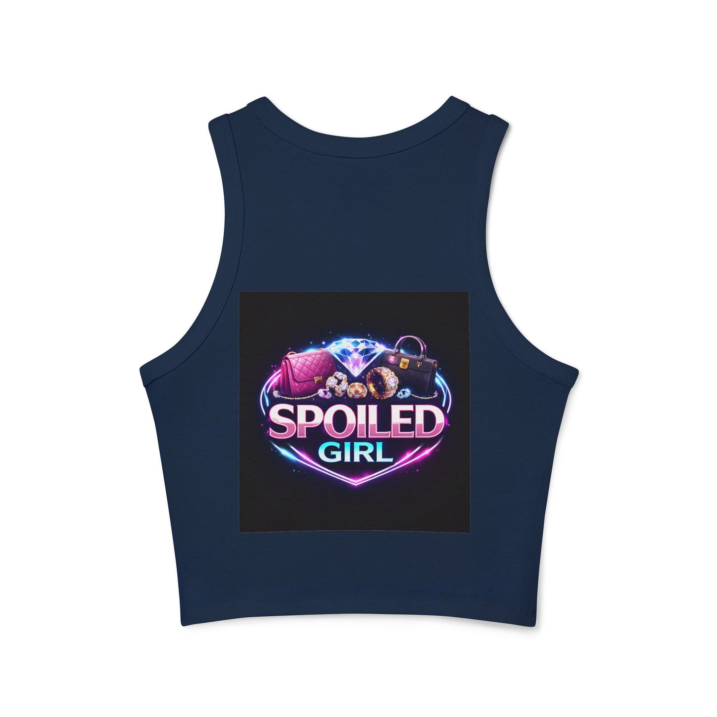Women's Racer Tank — LuxeQueen "Spoiled Girl" Neon Graphic