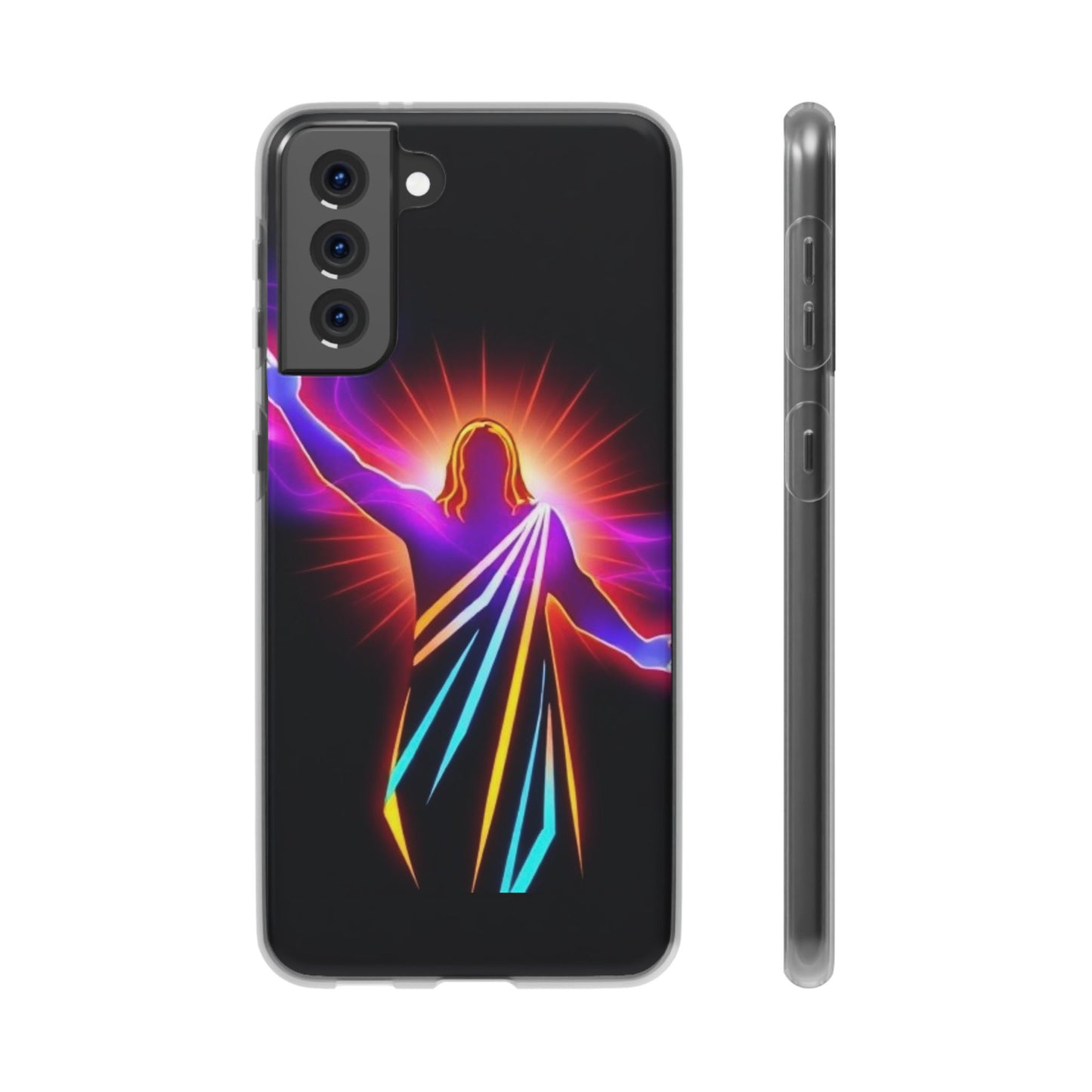 Inspirational Jesus Flexi Case - Colorful Phone Cover for Spiritual Connection