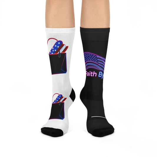 Patriotic Cushioned Crew Socks | Ideal for Fourth of July, Memorial Day, Veterans Day, Gift for Friends, Comfortable Fashion
