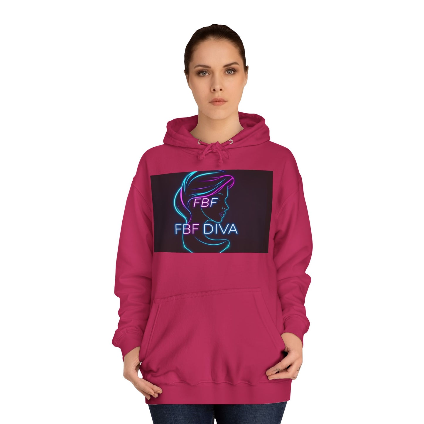 Neon FBF College Hoodie, Unisex Streetwear, Stylish Campus Apparel, Cozy Gift for Students, Trendy College Wear, FBF Diva Hoodie