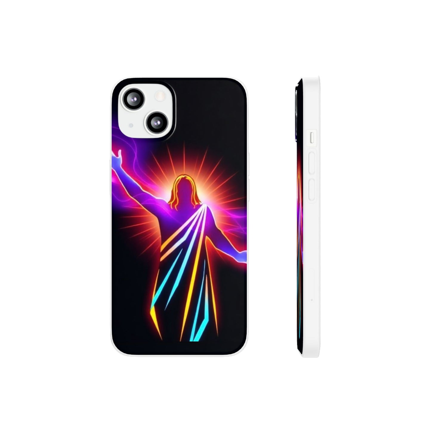 Inspirational Jesus Flexi Case - Colorful Phone Cover for Spiritual Connection