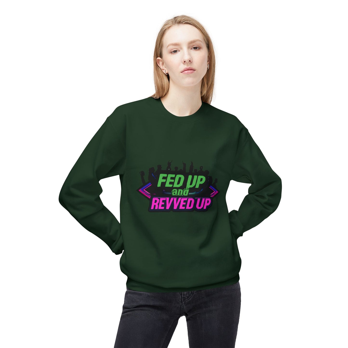 Empowered Message Crewneck Sweatshirt, Unisex Fleece, Activism Sweatshirt, Political Apparel, Comfortable Streetwear