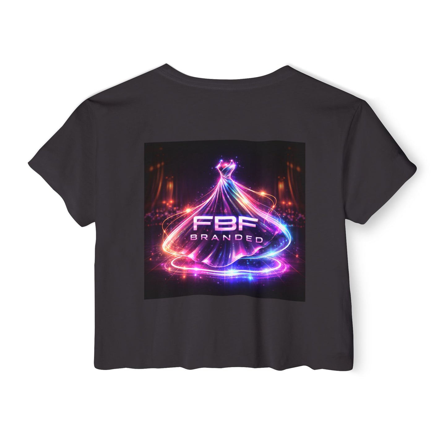 Festival Glow Crop Top — Neon 'FBF Branded' Rave Graphic