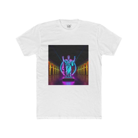 Neon Roman Statue T‑Shirt — Retro Futuristic Vaporwave Tee
