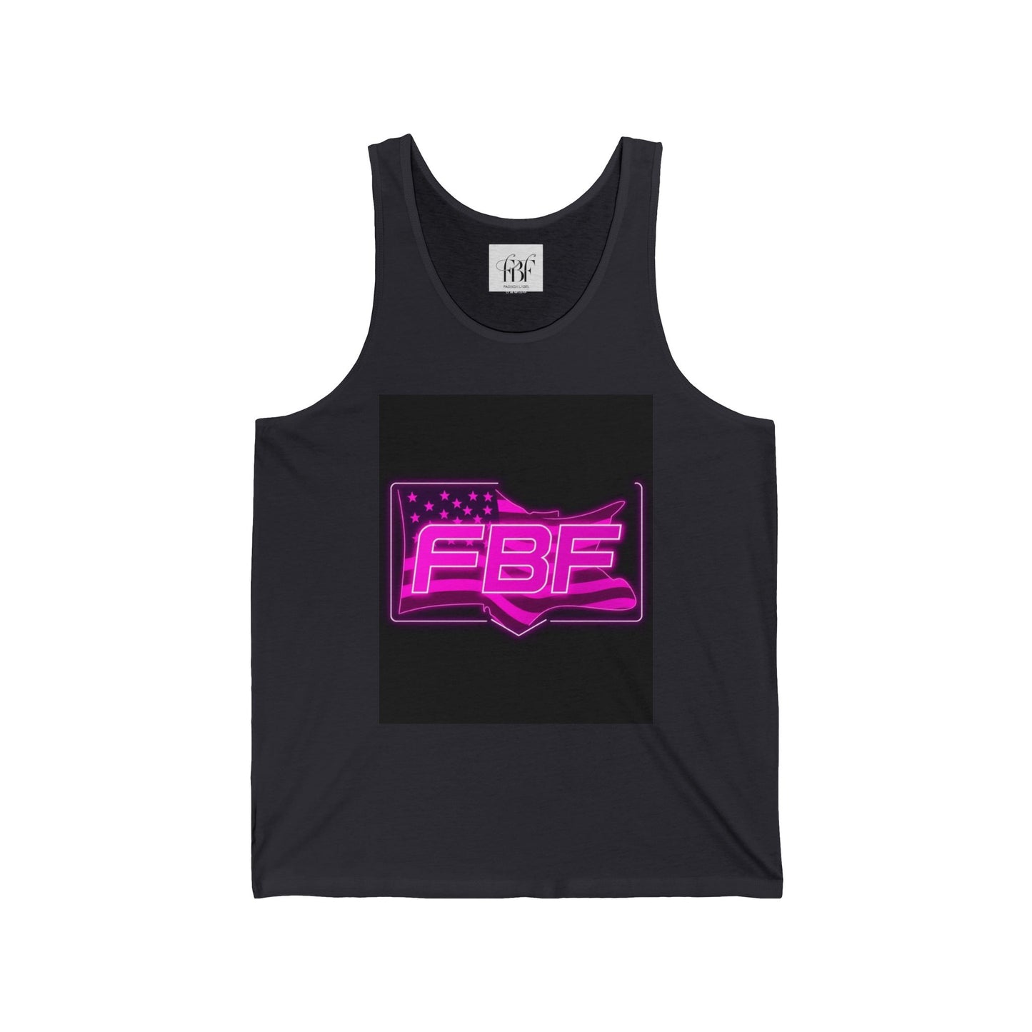Neon Graphic Unisex Tank, Summer Fashion, Festival Wear, Gift for Her, Patriotic Apparel, Casual Style