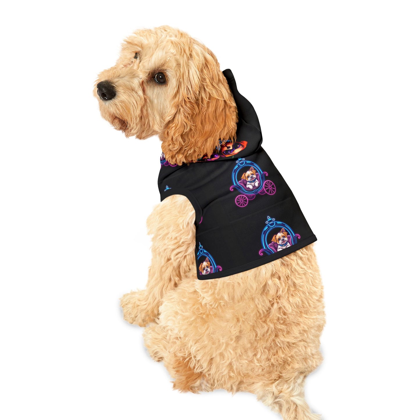Stylish Pet Hoodie with Playful Carriage Design - Ideal for Fashionable Pets