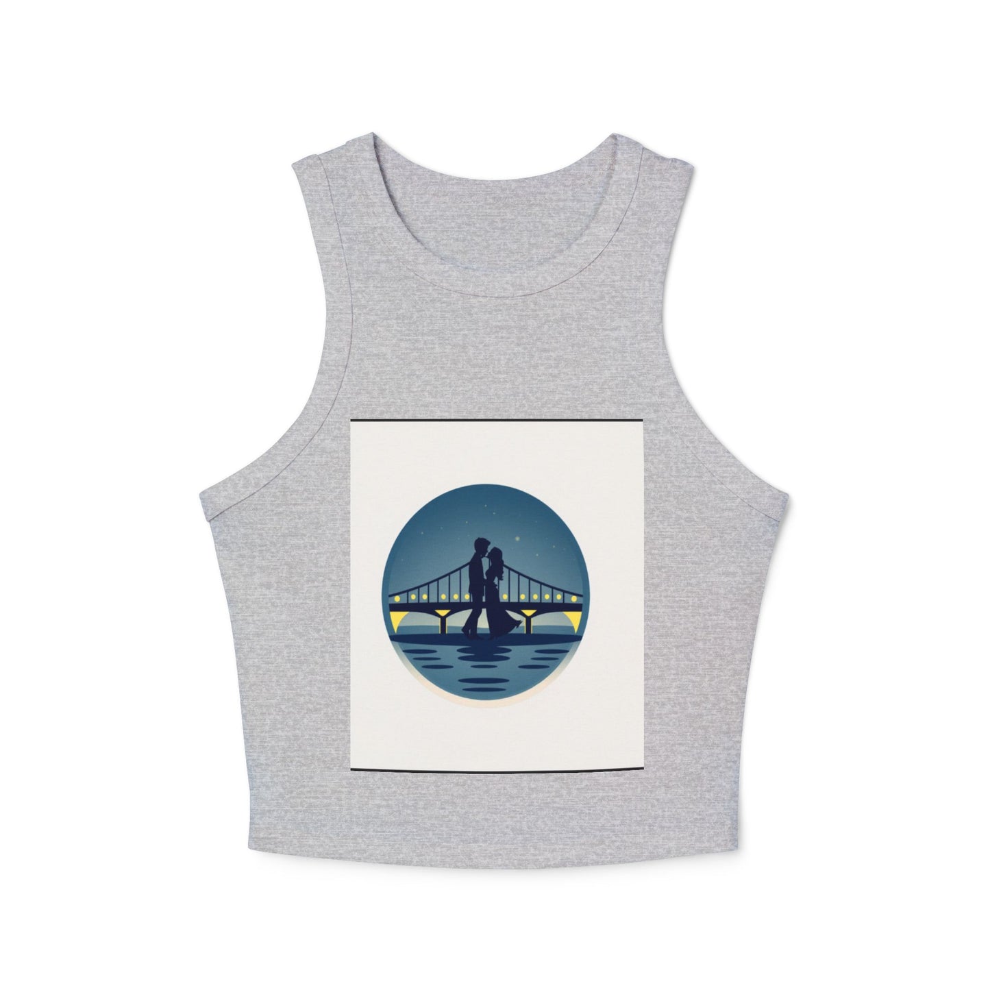 Cozy Women's Micro Rib Racer Tank Top with Bridge Design