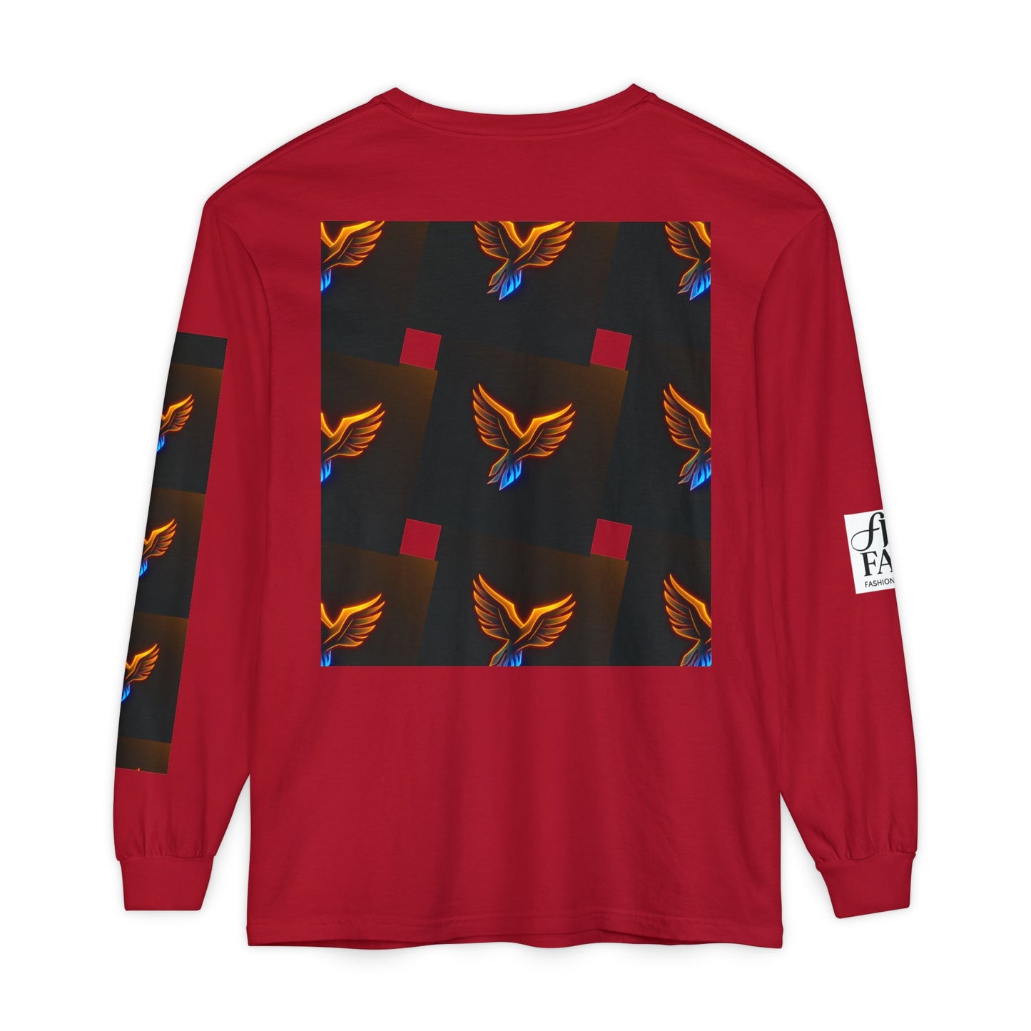Vibrant Long Sleeve T-Shirt with Phoenix Design - Casual Wear for Bird Lovers, Gifts, Unique Fashion, Everyday Style, Unisex Apparel