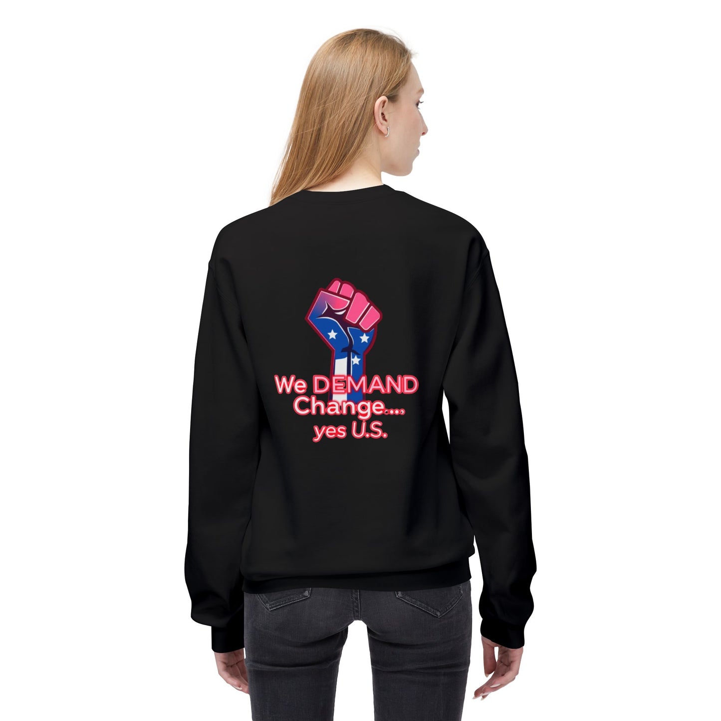 Empowered Message Crewneck Sweatshirt, Unisex Fleece, Activism Sweatshirt, Political Apparel, Comfortable Streetwear