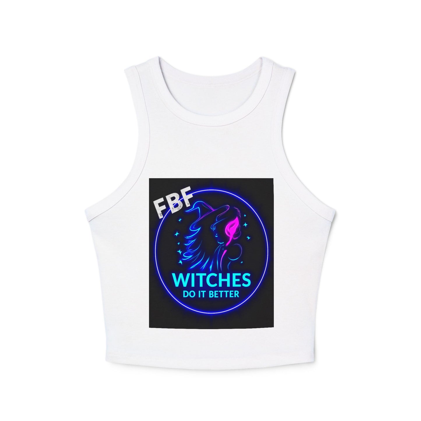 Witchy Racer Tank, Women's Crop Top, Festival Apparel, Halloween Wear, Magical Gifts, Casual Summer Style