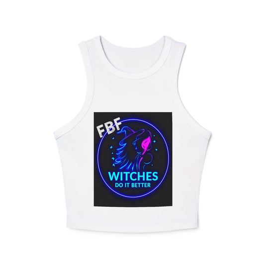 Witchy Racer Tank, Women's Crop Top, Festival Apparel, Halloween Wear, Magical Gifts, Casual Summer Style