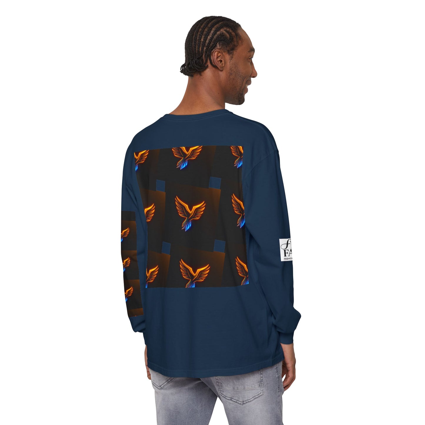 Vibrant Long Sleeve T-Shirt with Phoenix Design - Casual Wear for Bird Lovers, Gifts, Unique Fashion, Everyday Style, Unisex Apparel