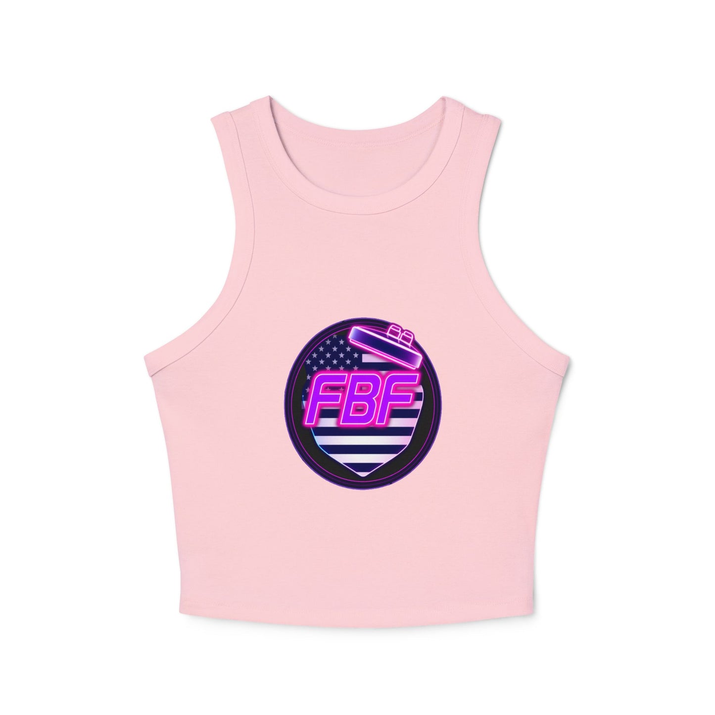 FBF Women's Micro Rib Racer Tank Top, Summer Top, Athletic Wear, Casual Outfit, Gift for Her, Workout Apparel