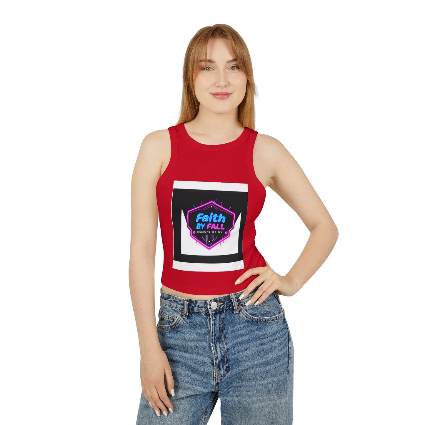 Neon Graphic Racer Tank Top, Faith by Fall, Classy Chic, Trendy Summer Top, Women’s Casual Wear, Stylish Athletic Top, Gift for Her