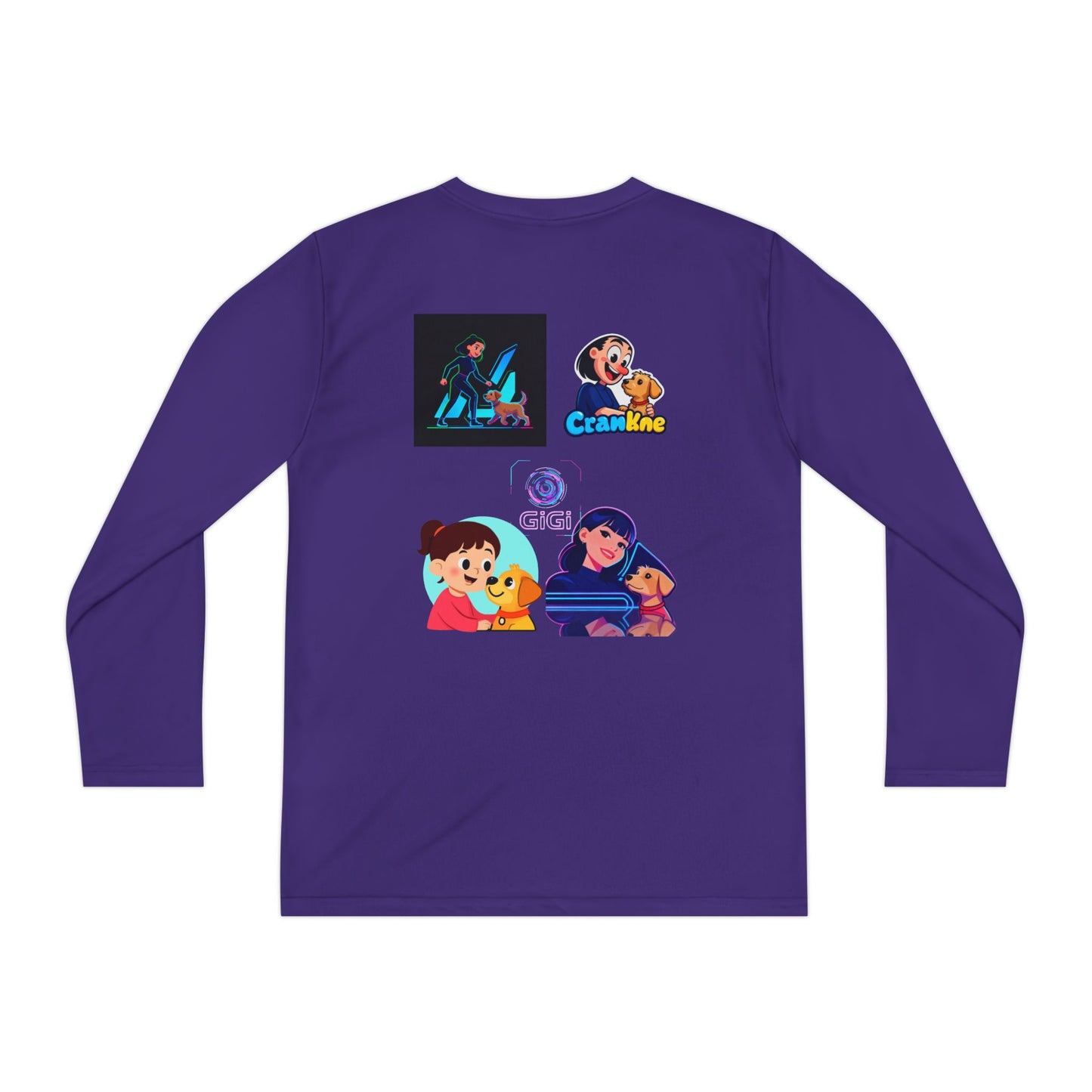 Youth Long Sleeve Tee — Girl Hugging Dog Graphic